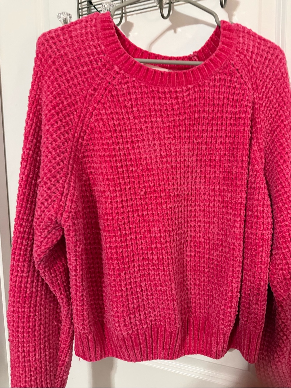 Altar’d State size XL Women’s Hot Pink Chunky Knit Crewneck Sweater